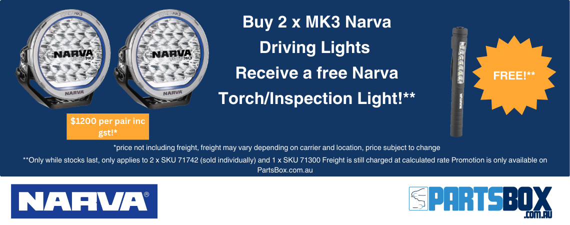 Free Narva Torch With Purchase Of 2 x MK3