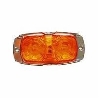 LED SIDE MARKER AMBER W CHROME SURROUND (TIGER EYES)