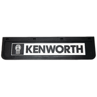 Kenworth Rubber Mudflap 60cm x 15cm Black And White KCMFBWB6015