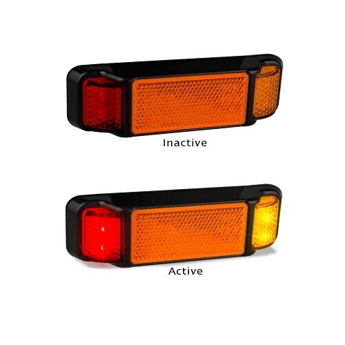 RED/AMBER SIDE MARKER WITH REFLEX REFLECTOR - 38ARM