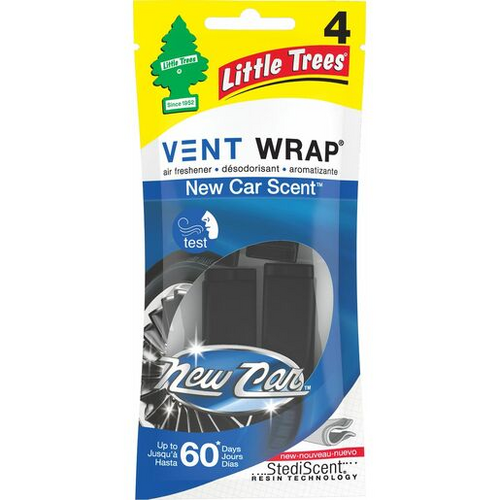 Little Trees Vent Wrap Air Freshener New Car Scent 4pk