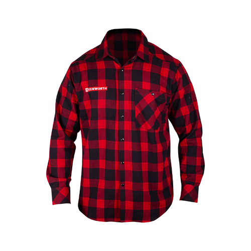 4XL Kenworth Unisex Flannelette Shirt - Red