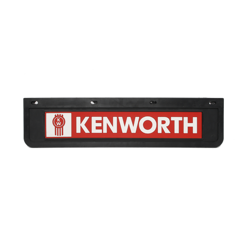 Kenworth Rubber Mudflap 60cm x 15cm Black And Red KCMFRWB6015