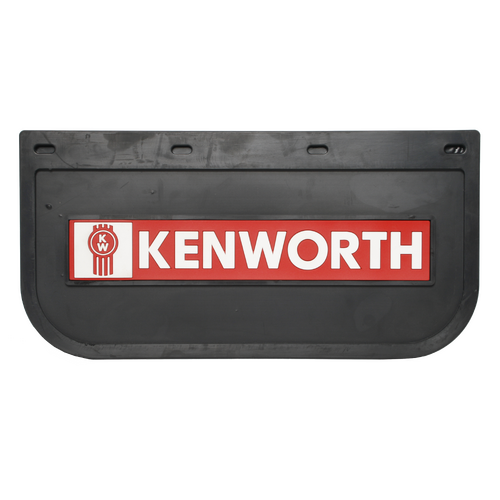 Kenworth Rubber Mudflap 60cm x 30cm Black And Red KCMFRWB6030