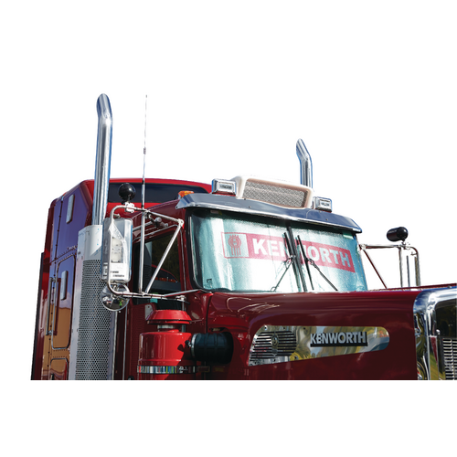 GENUINE KENWORTH Windscreen sunshade large to suit Cab over models 2600mm x 700mm. Part No KWSUNSHADE01