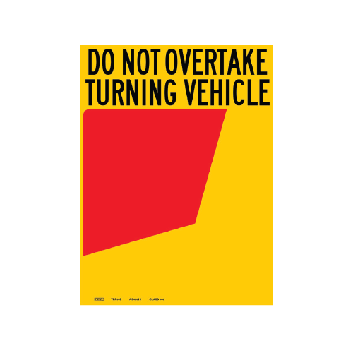 TRP Do Not Overtake 34B Sign RHS DECAL 300 x 400MM